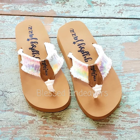 New Gypsy Jazz Tie Dye Flip Flops - Picture 1 of 1